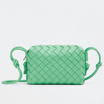 Bottega Veneta Loop Mini Bag In Fountain Intrecciato Lambskin Bottega Veneta Loop Mini Bag In Fountain Intrecciato Lambskin