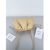 Bottega Veneta Mini Pouch with Strap in Porridge Intrecciato Lambskin