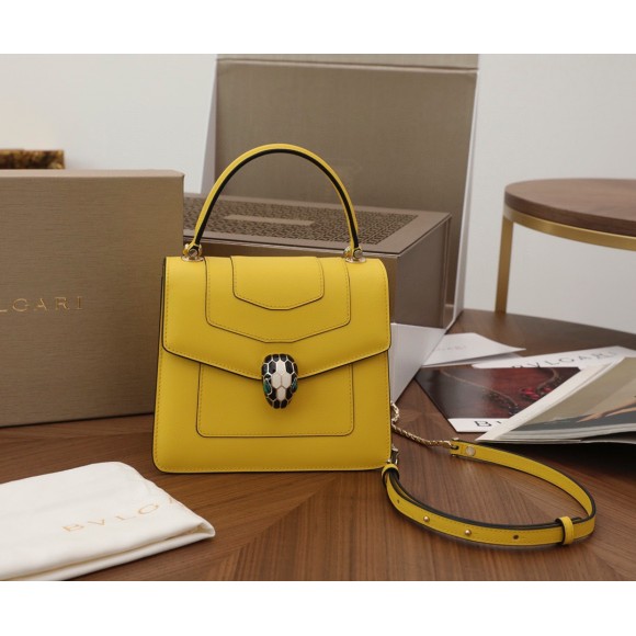 B*l*ai serpenti forever small bag in yellow calfskin