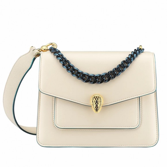 B*l*ai serpenti forever small crossbody bag with chain ivory