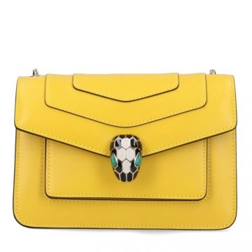 Bvlgari Serpenti Forever Medium Shoulder Bag in Yellow Calfskin Bvlgari Serpenti Forever Medium Shoulder Bag in Yellow Calfskin