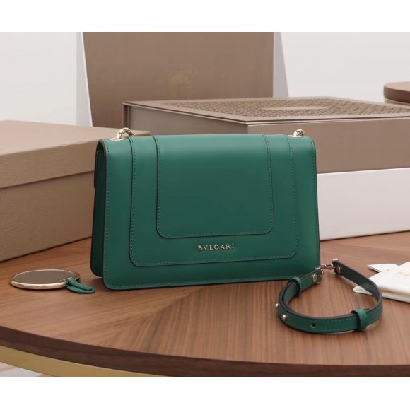 B*l*ai serpenti forever small cross-body bag in green calfskin