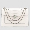 Bvlgari Serpenti Forever Large Shoulder Bag In White Calfskin