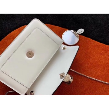 Bvlgari Serpenti Forever Small Cross-body Bag In White Calfskin