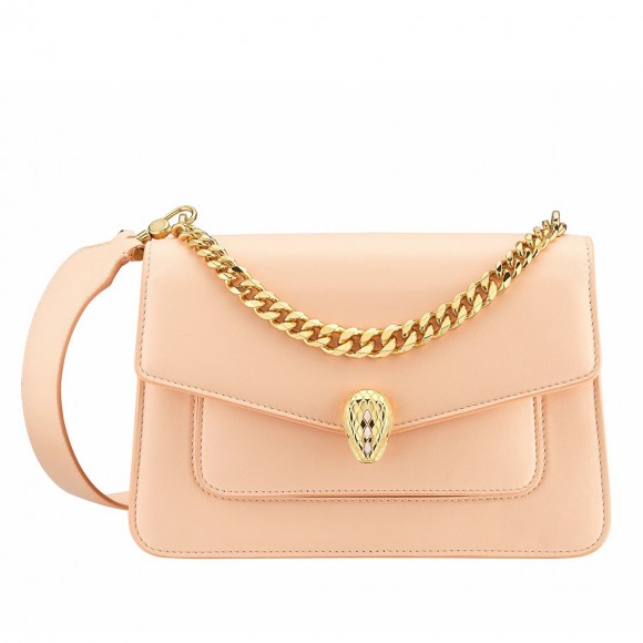 B*l*ai serpenti forever medium crossbody bag with chain nude