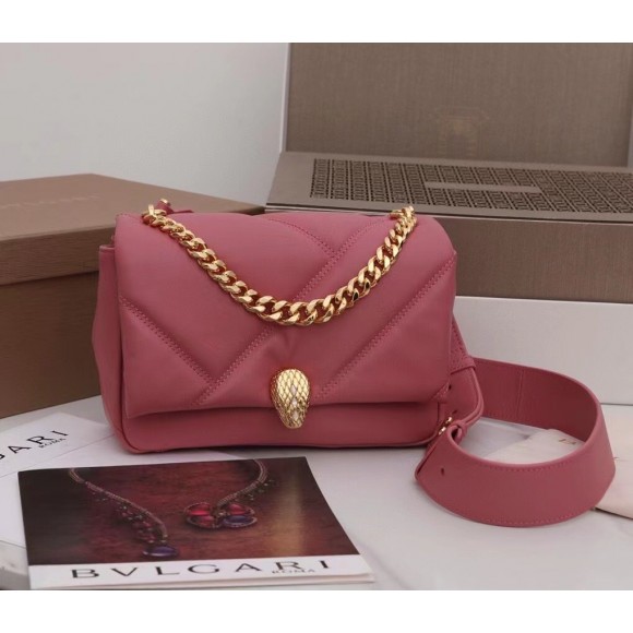 B*l*ai serpenti cabochon small bag in pink leather