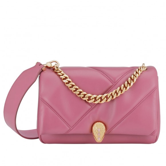 B*l*ai serpenti cabochon small bag in pink leather