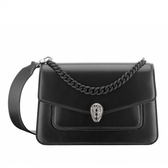 B*l*ai serpenti forever medium crossbody bag with chain noir