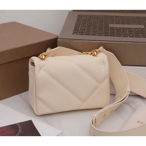 B*l*ai serpenti cabochon mini bag in white calfskin