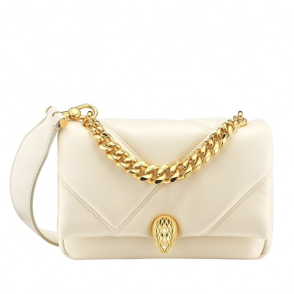 B*l*ai serpenti cabochon mini bag in white calfskin