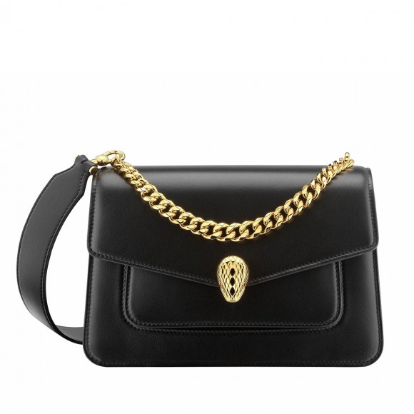 B*l*ai serpenti forever medium crossbody bag with chain black