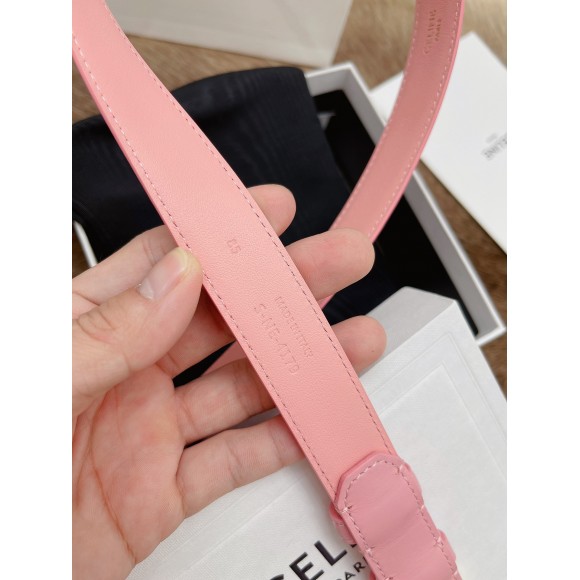 Ce**e medium triomphe belt 25mm in pink calfskin