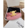 Celine Medium Triomphe Belt 25MM in Pink Calfskin