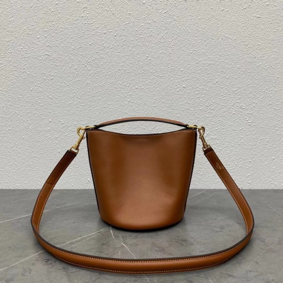 Ce**e teen bucket 16 bag in brown calfskin