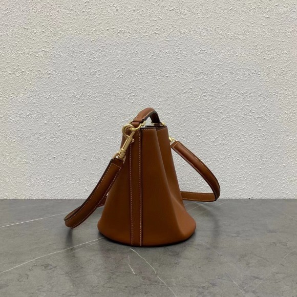 Ce**e teen bucket 16 bag in brown calfskin