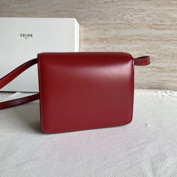 Ce**e classic box small bag in red box calfskin