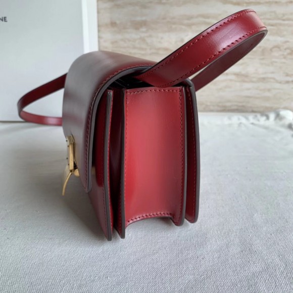 Ce**e classic box small bag in red box calfskin