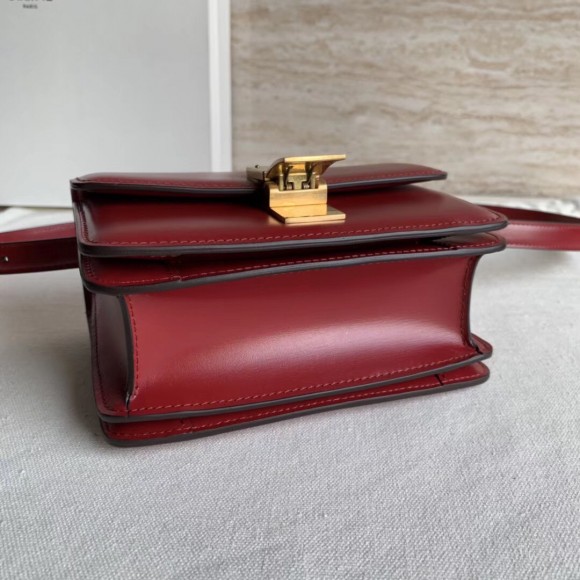 Ce**e classic box small bag in red box calfskin