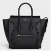 Celine Micro Luggage Tote Bag In Black Drummed Calfskin