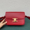 Celine Triomphe Medium Bag In Red Smooth Calfskin