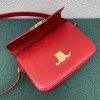 Celine Triomphe Medium Bag In Red Smooth Calfskin