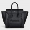 Celine Mini Luggage Tote Bag In Black Drummed Calfskin