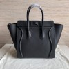 Celine Mini Luggage Tote Bag In Black Drummed Calfskin