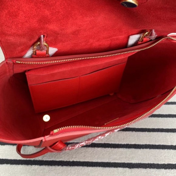 Ce**e belt mini bag in red grained calfskin