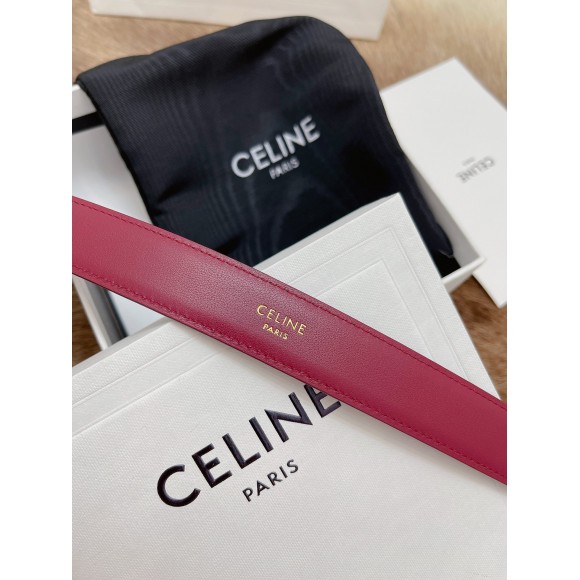 Ce**e medium triomphe belt 25mm in bordeaux calfskin