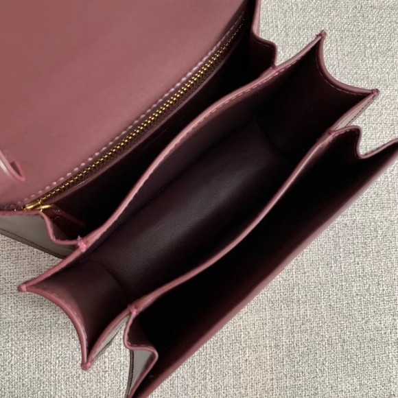 Ce**e classic box small bag in bordeaux box calfskin