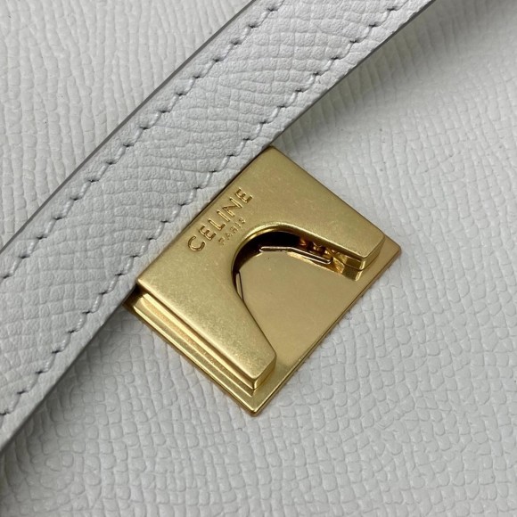 Ce**e micro belt bag in white grained calfskin