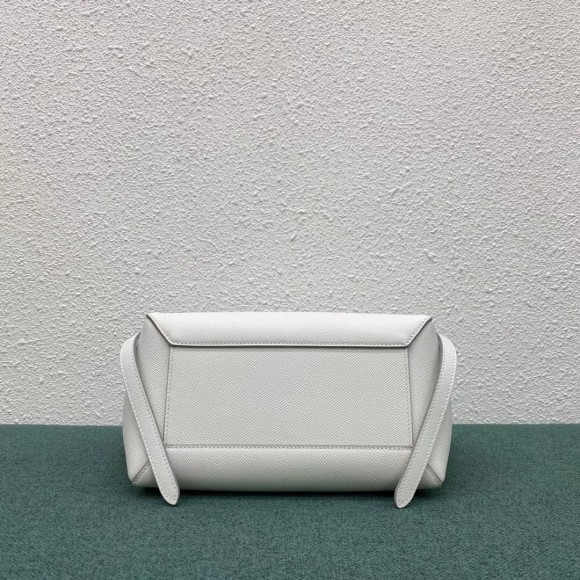 Ce**e micro belt bag in white grained calfskin