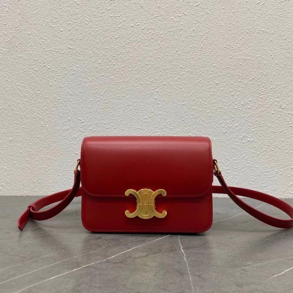 Ce**e triomphe teen bag in red leather