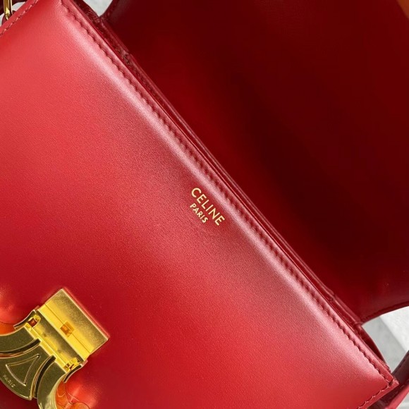 Ce**e triomphe teen bag in red leather