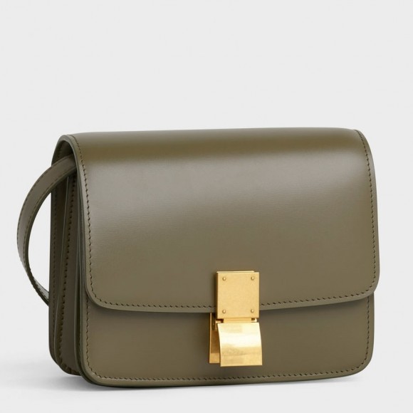 Ce**e classic box small bag in army green box calfskin