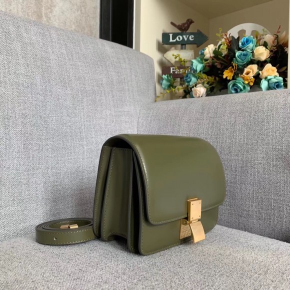 Ce**e classic box small bag in army green box calfskin