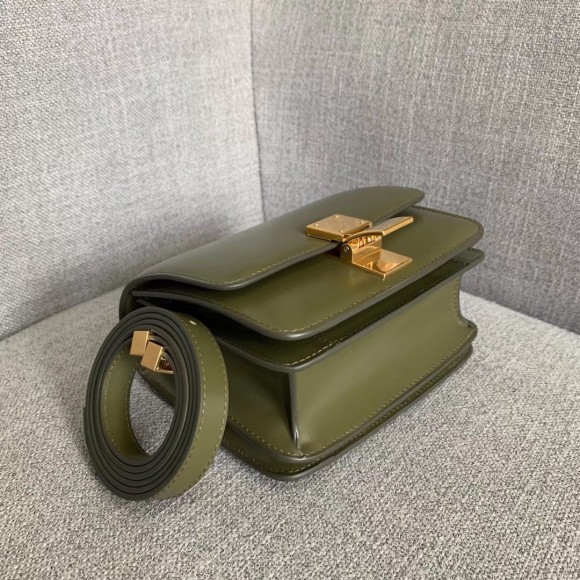 Ce**e classic box small bag in army green box calfskin