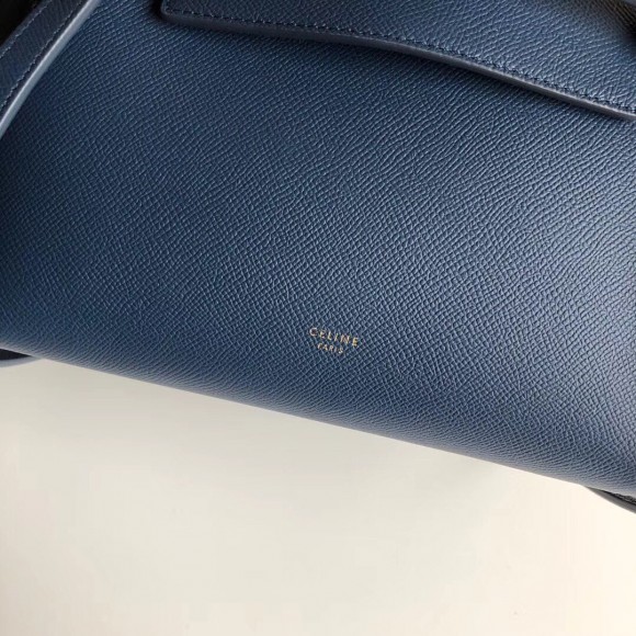 Ce**e micro belt bag in navy blue grained calfskin