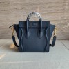 Celine Nano Luggage Tote Bag In Navy Blue Drummed Calfskin