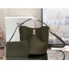 Celine Bucket 16 Bag In Dark Olive Grained Calfskin