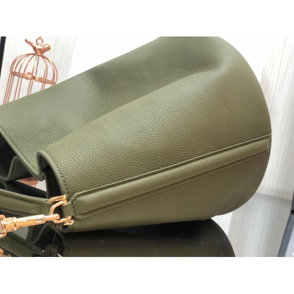 Ce**e bucket 16 bag in dark olive grained calfskin