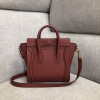 Celine Nano Luggage Tote Bag In Ruby Drummed Calfskin