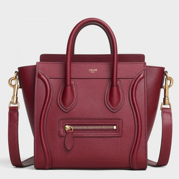 Ce**e nano luggage tote bag in ruby drummed calfskin