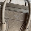 Celine Nano Luggage Tote Bag In Souris Drummed Calfskin