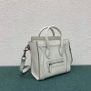 Celine Nano Luggage Tote Bag In White Drummed Calfskin
