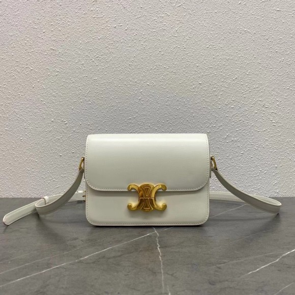 Ce**e triomphe teen bag in white leather