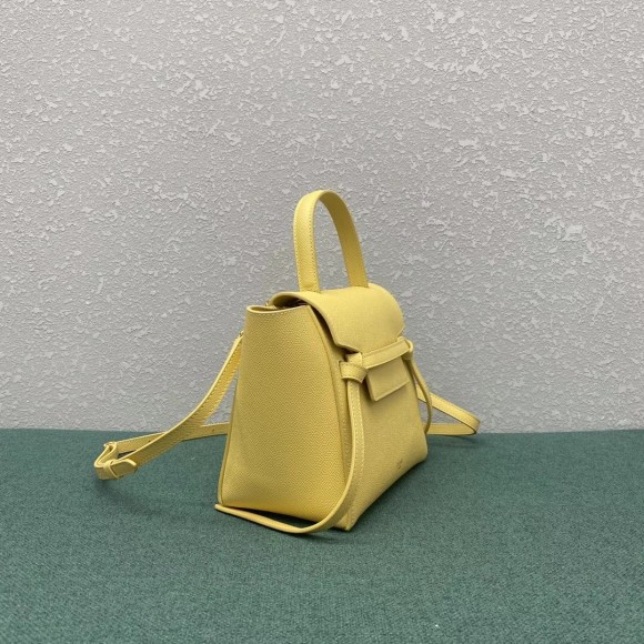 Ce**e belt nano bag in yellow grained calfskin