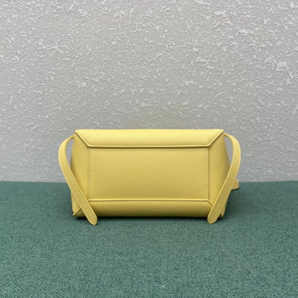 Ce**e belt nano bag in yellow grained calfskin