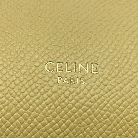 Ce**e belt nano bag in yellow grained calfskin