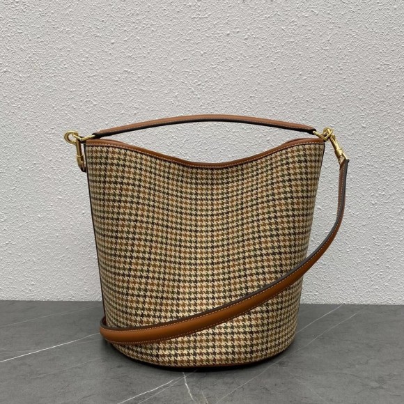 Ce**e bucket 16 bag in tweed and calfskin